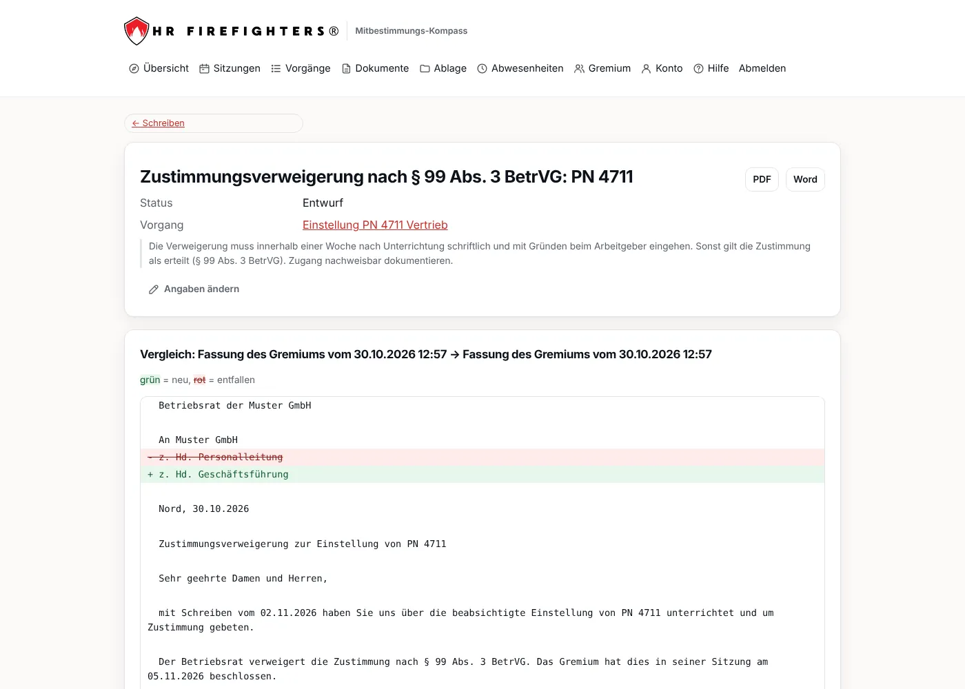 Schreiben mit Fassungen und Vergleich